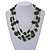 210g Solid 3 Strand Military Green Glass & Ceramic Bead Necklace In Silver Tone - 60cm L/ 5cm - view 2
