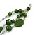 210g Solid 3 Strand Military Green Glass & Ceramic Bead Necklace In Silver Tone - 60cm L/ 5cm - view 4