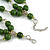 210g Solid 3 Strand Military Green Glass & Ceramic Bead Necklace In Silver Tone - 60cm L/ 5cm - view 6