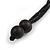 Washed Orange Coloured Wood Button Bead Necklace with Black Cotton Cord - 76cm Long Adjustable - view 7