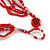 Red/ Transparent Glass Bead, Sea Shell Component Tassel Necklace with Button and Loop Closure - 44cm L (Necklace)/ 17cm L (Tassel) - view 4