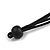 Burnt Orange/ Dark Blue Wood Button Bead Necklace with Black Cotton Cord - 80cm Long Adjustable - view 7