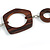 Long Wood, Glass, Ceramic Bead Blue Suede Cord Necklace in Blue/ Brown - 90cm Long - view 5