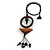 Ring and Bird Wood Bead Pendant with Black Cotton Cord (Brown/ Dark Blue) - 78cm Long/ 15cm Pendant - Adjustable - view 3