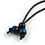 Ring and Bird Wood Bead Pendant with Black Cotton Cord (Brown/ Dark Blue) - 78cm Long/ 15cm Pendant - Adjustable - view 6