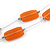 Two Strand Square Peach Orange Glass Bead Silver Tone Wire Necklace - 48cm L/ 5cm Ext - view 4