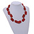 Two Strand Square Red Glass Bead Silver Tone Wire Necklace - 48cm L/ 5cm Ext - view 2