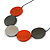 Dark Grey/ Orange/ Metallc Silver Wood Coin Bead Grey Cotton Cord Necklace - 94cm L (Max Length) Adjustable - view 3