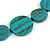 Melange Teal Coin Wood Bead Black Cotton Cord Long Necklace - 100cm Long (Max Length) Adjustable - view 8