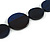 Melange Dark Blue Coin Wood Bead Black Cotton Cord Long Necklace - 100cm Long (Max Length) Adjustable - view 5