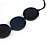 Melange Dark Blue Coin Wood Bead Black Cotton Cord Long Necklace - 100cm Long (Max Length) Adjustable - view 4