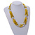 Unique Braided Glass Bead Necklace In Yellow/ Transparent - 52cm Long - view 2