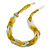 Unique Braided Glass Bead Necklace In Yellow/ Transparent - 52cm Long - view 3
