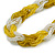 Unique Braided Glass Bead Necklace In Yellow/ Transparent - 52cm Long - view 4