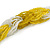 Unique Braided Glass Bead Necklace In Yellow/ Transparent - 52cm Long - view 5