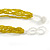 Unique Braided Glass Bead Necklace In Yellow/ Transparent - 52cm Long - view 7