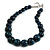 Animal Print Wood Bead Chunky Necklace (Teal Blue/ Black) - 50cm L/ 5cm Ext - view 4