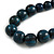 Animal Print Wood Bead Chunky Necklace (Teal Blue/ Black) - 50cm L/ 5cm Ext - view 5