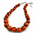 Animal Print Wood Bead Chunky Necklace (Orange/ Black) - 50cm L/ 5cm Ext - view 4