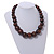 Animal Print Wood Bead Chunky Necklace (Brown/ Black) - 50cm L/ 5cm Ext - view 2