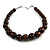 Animal Print Wood Bead Chunky Necklace (Brown/ Black) - 50cm L/ 5cm Ext - view 3