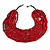 Statement Multistrand Layered Bib Style Wood Bead Necklace In Cherry Red - 50cm Shortest/ 70cm Longest Strand - view 3