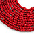 Statement Multistrand Layered Bib Style Wood Bead Necklace In Cherry Red - 50cm Shortest/ 70cm Longest Strand - view 5
