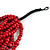 Statement Multistrand Layered Bib Style Wood Bead Necklace In Cherry Red - 50cm Shortest/ 70cm Longest Strand - view 6