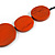 Melange Orange Coin Wood Bead Black Cotton Cord Long Necklace - 100cm Long (Max Length) Adjustable - view 8