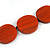 Melange Orange Coin Wood Bead Black Cotton Cord Long Necklace - 100cm Long (Max Length) Adjustable - view 6