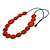Melange Orange Coin Wood Bead Black Cotton Cord Long Necklace - 100cm Long (Max Length) Adjustable - view 7