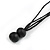 Melange Natural Coin Wood Bead Black Cotton Cord Long Necklace - 100cm Long (Max Length) Adjustable - view 6