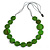 Melange Green Coin Wood Bead Black Cotton Cord Long Necklace - 100cm Long (Max Length) Adjustable - view 7
