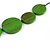 Melange Green Coin Wood Bead Black Cotton Cord Long Necklace - 100cm Long (Max Length) Adjustable - view 2