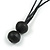 Melange Green Coin Wood Bead Black Cotton Cord Long Necklace - 100cm Long (Max Length) Adjustable - view 6