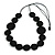 Black Coin Wood Bead Cotton Cord Long Necklace - 100cm Long (Max Length) Adjustable - view 8