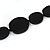 Black Coin Wood Bead Cotton Cord Long Necklace - 100cm Long (Max Length) Adjustable - view 4