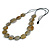 Melange Metallic Silver Coin Wood Bead Black Cotton Cord Long Necklace - 100cm Long (Max Length) Adjustable - view 5