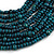 Statement Multistrand Layered Bib Style Wood Bead Necklace In Teal - 50cm Shortest/ 70cm Longest Strand - view 4