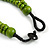 Statement Layered Wood Bead Necklace in Lime Green - 70cm Long - view 5