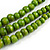 Statement Layered Wood Bead Necklace in Lime Green - 70cm Long - view 6