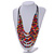 Multistrand Layered Multicoloured Wood Bead Black Cotton Cord Necklace - 72cm Long - view 2