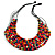 Multistrand Layered Multicoloured Wood Bead Black Cotton Cord Necklace - 72cm Long - view 3