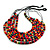Multistrand Layered Multicoloured Wood Bead Black Cotton Cord Necklace - 72cm Long - view 4