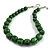 Animal Print Wood Bead Chunky Necklace (Green/ Black) - 50cm L/ 5cm Ext - view 4