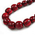 Animal Print Wood Bead Chunky Necklace (Cherry Red/ Black) - 50cm L/ 5cm Ext - view 5