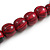 Animal Print Wood Bead Chunky Necklace (Cherry Red/ Black) - 50cm L/ 5cm Ext - view 6
