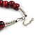Animal Print Wood Bead Chunky Necklace (Cherry Red/ Black) - 50cm L/ 5cm Ext - view 7