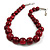 Animal Print Wood Bead Chunky Necklace (Cherry Red/ Black) - 50cm L/ 5cm Ext - view 2