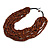 Statement Multistrand Layered Bib Style Wood Bead Necklace In Brown - 50cm Shortest/ 70cm Longest Strand - view 4